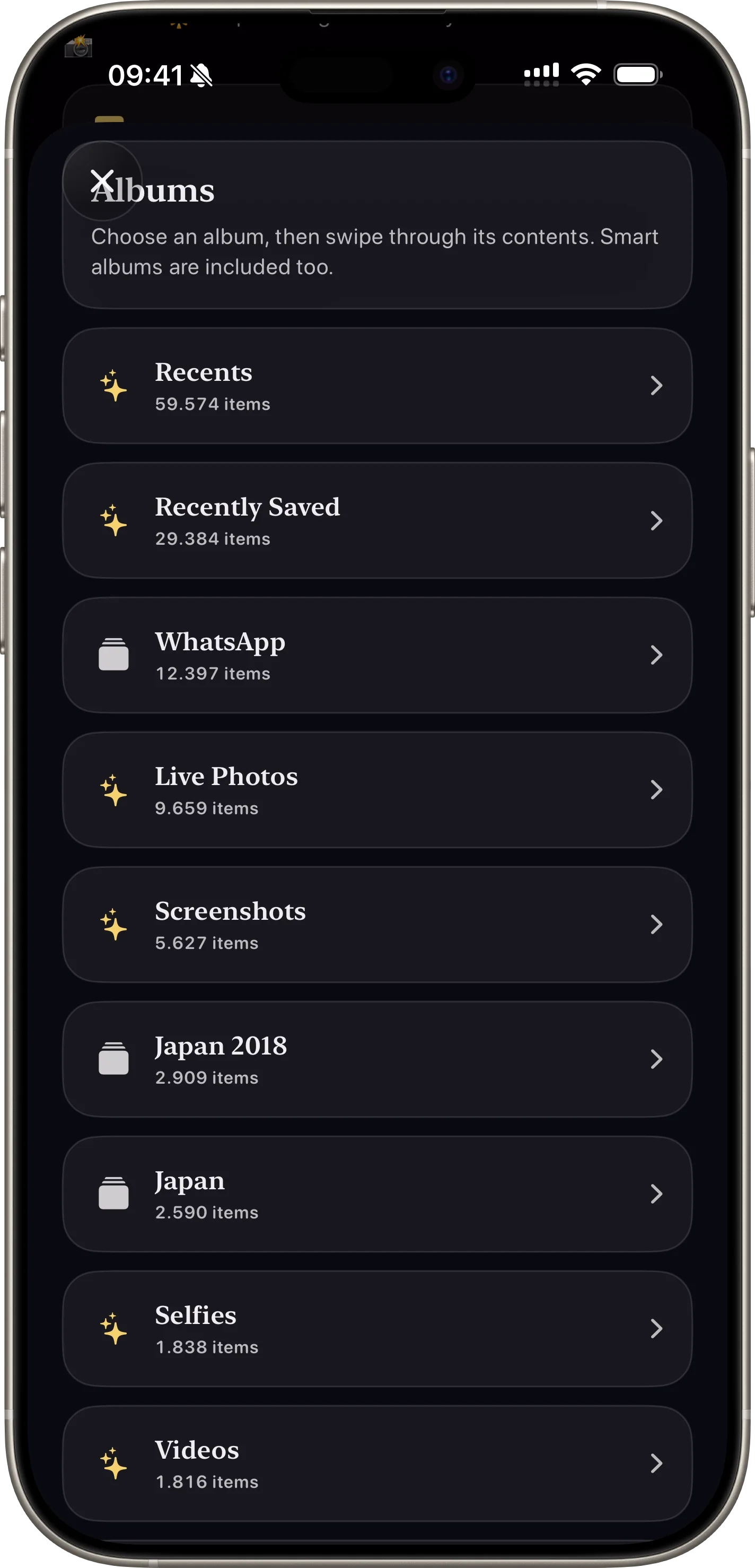 Category and Album Lanes