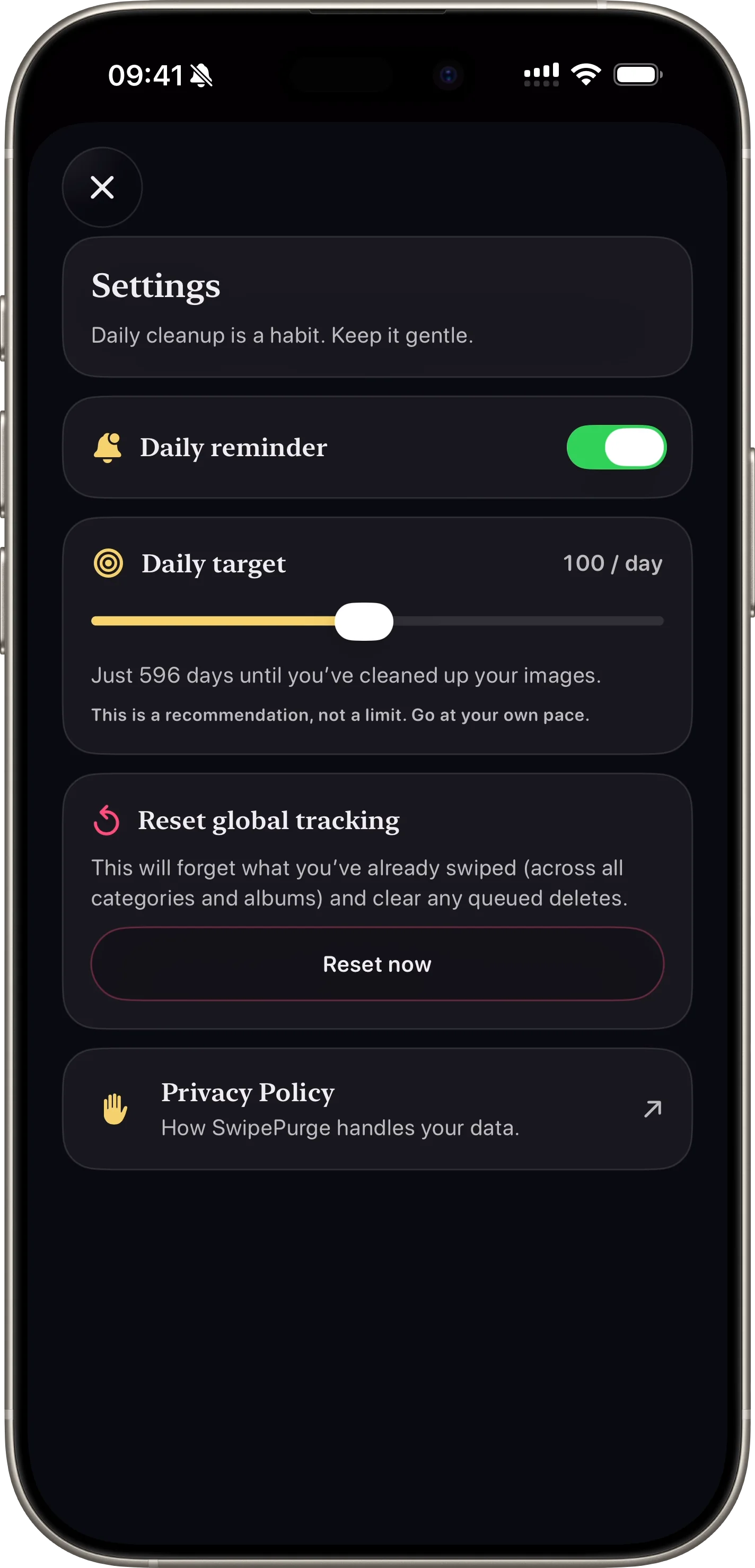 Storage and Progress Stats